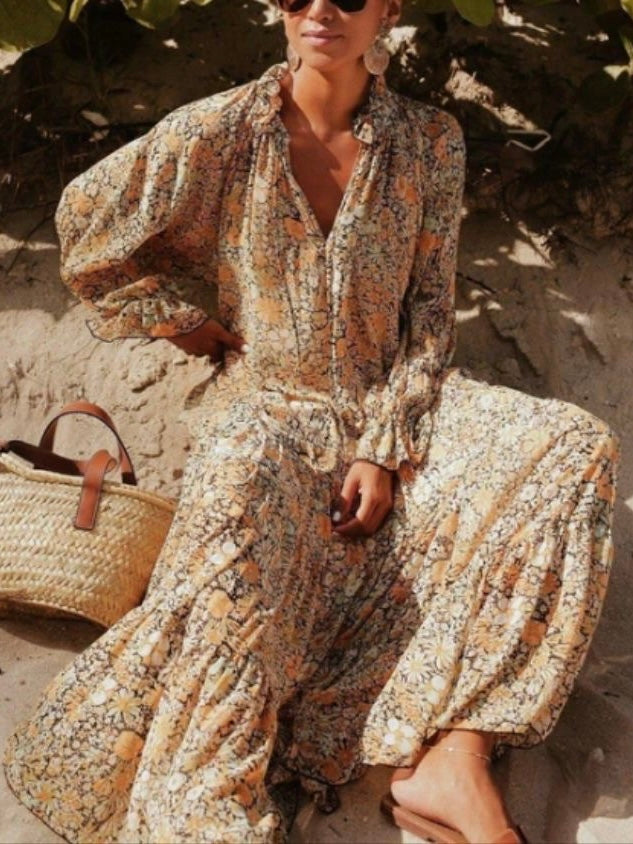 Bohemian Floral Maxi Dress