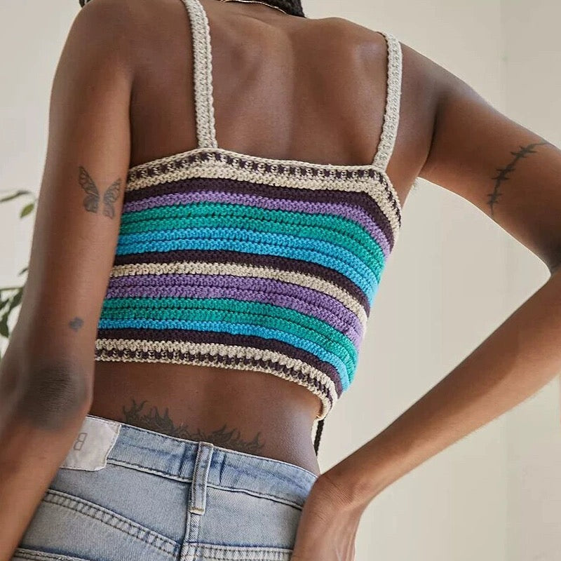 Colorful Crochet Crop Top