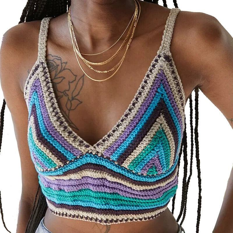 Colorful Crochet Crop Top