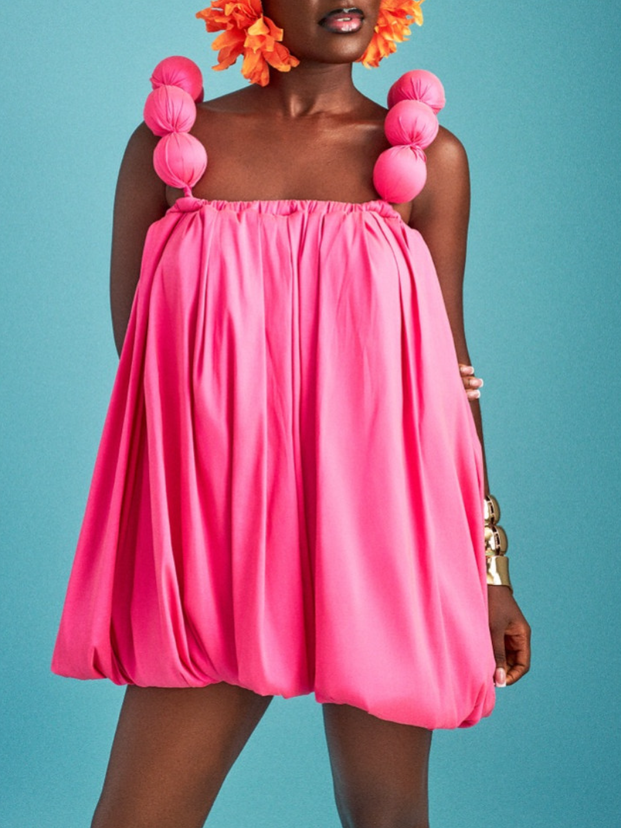 Solid Color Sling Dress