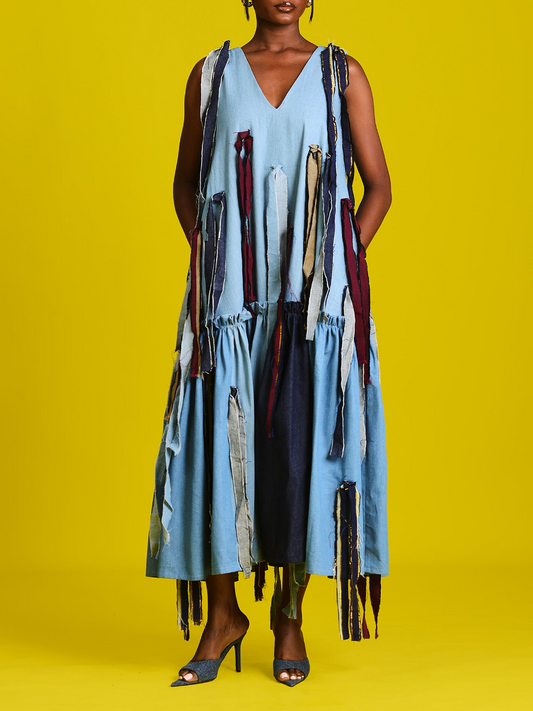 Sleeveless V-neck Dress