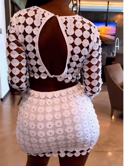Hollow-out Rhinestone Suit