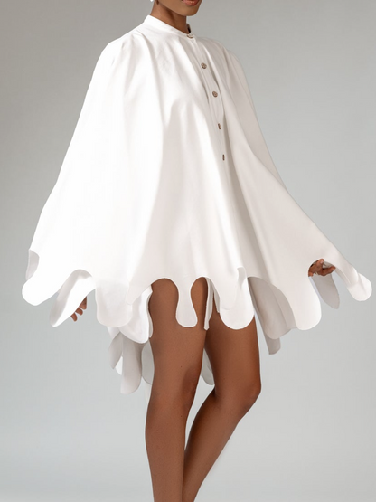 Irregular Skirt Solid Color Dress