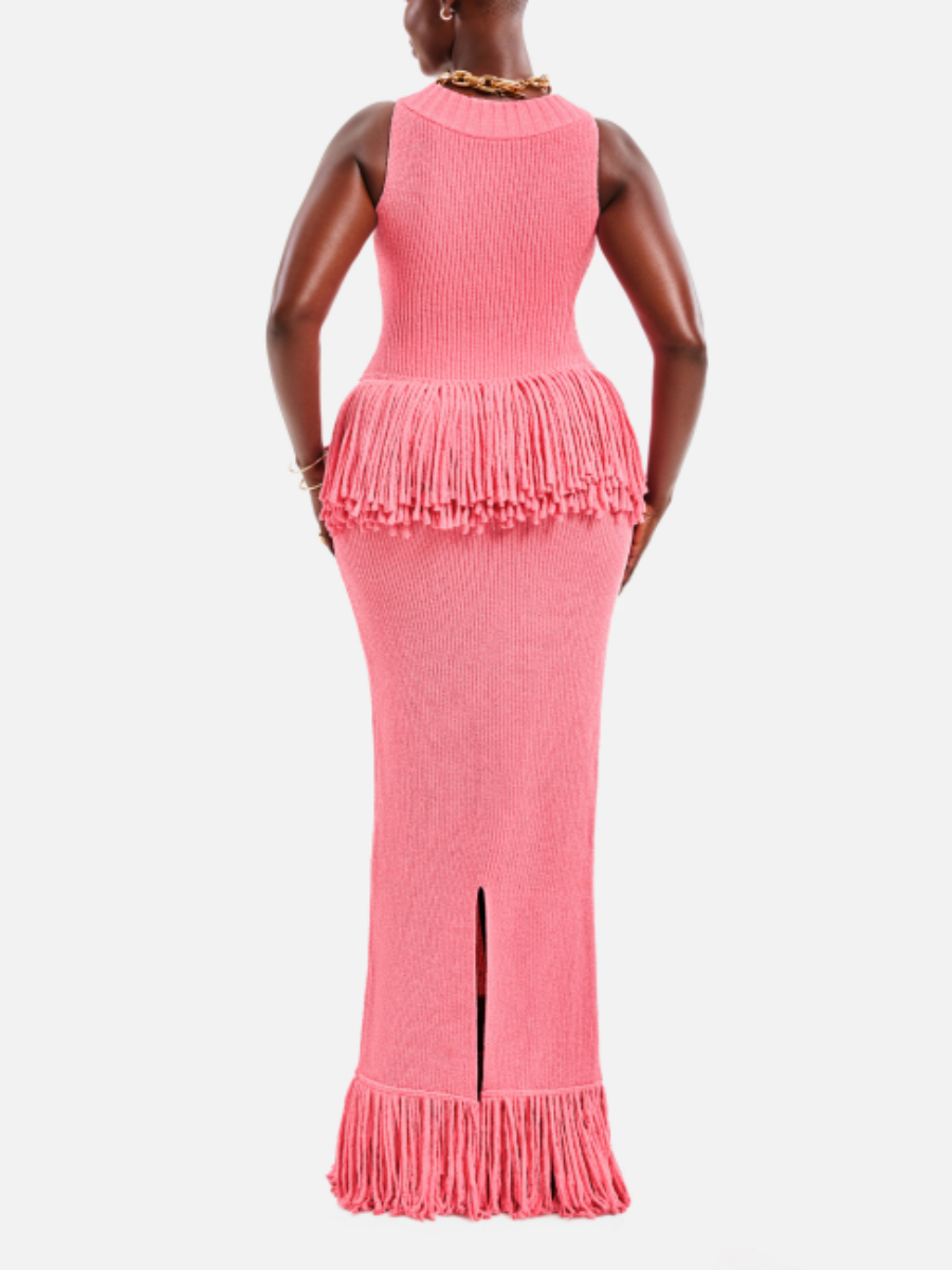 Knitted Tassel Suit